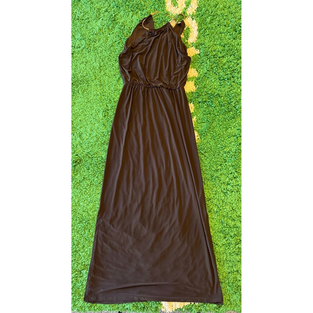 MSK Maxi Dress Womens 6 Black Excellent Halter Chain Neck Sleeveless Evening